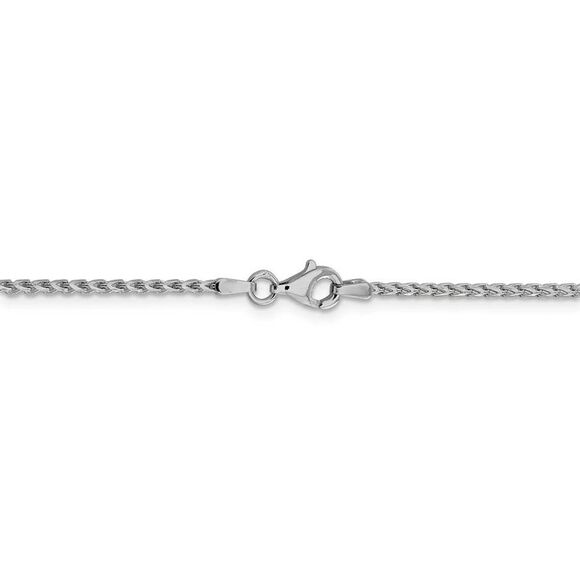 1.6mm 14k White Gold Diamond Cut Open Franco Chain Necklace, 20 Inch - Picture 4 of 8